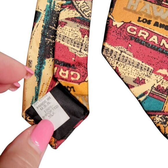 Tie Silk Nautical Sailing Ship Boat Cruise Postcards Travel Military Necktie - Picture 6 of 7